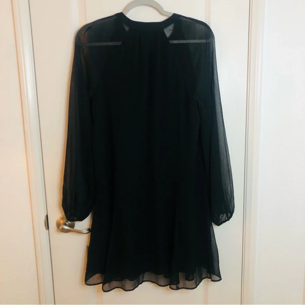 NWT New Joie Balloon Sleeve Dress, Caviar black color, MSRP $378 - Picture 5 of 9